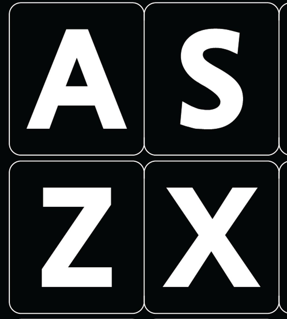 Black Non-Transparent English US Large Letter Keyboard Stickers (UPPER CASE) - Compatible with PC, Desktop, Laptop Computers - Perfect for Office Work, Gaming & Typing