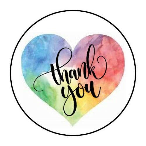 Colorful Tie Dye Heart Stickers - 180 Round Labels for Envelopes & Gifts