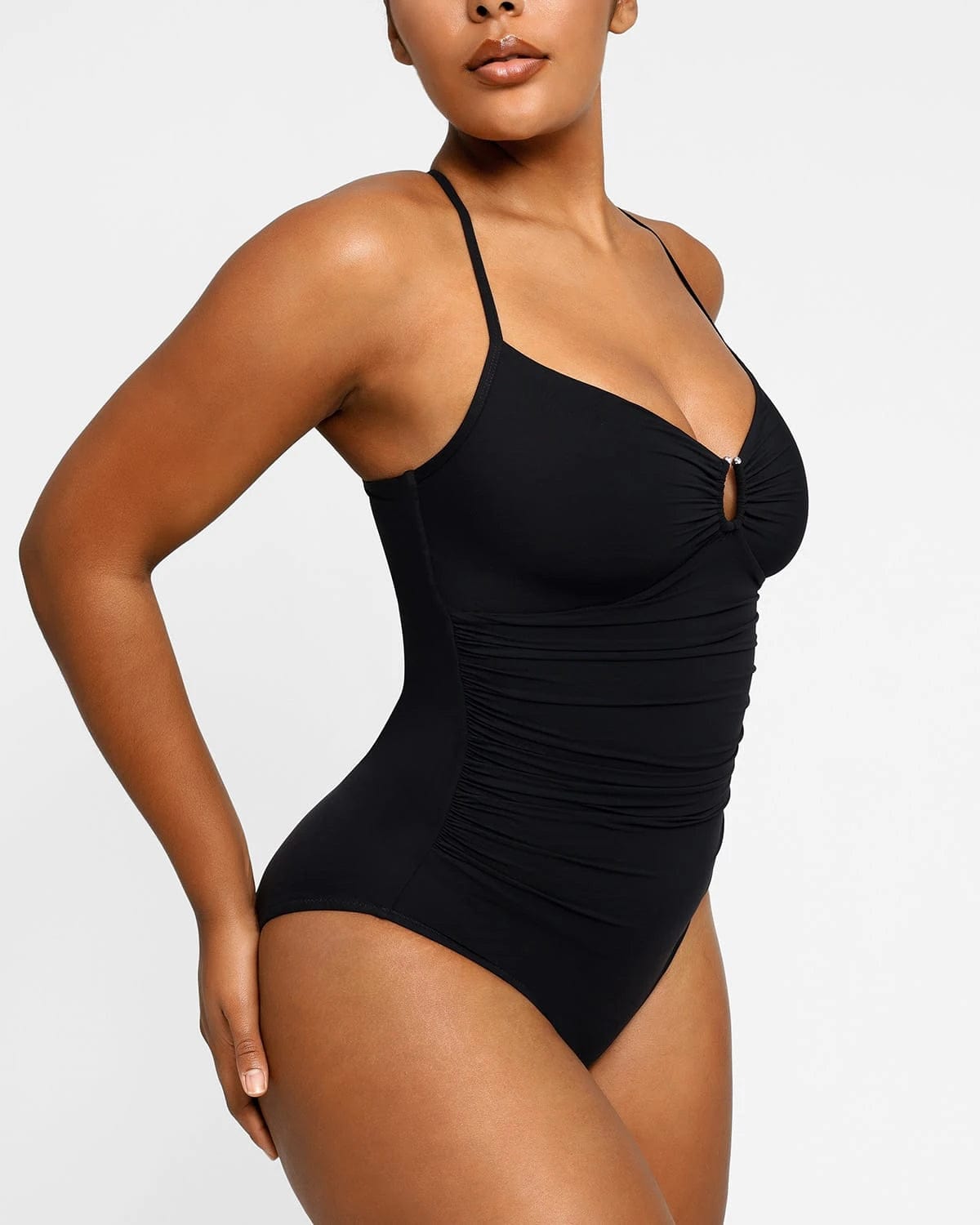 Smart Sculpt U Ring Cut Out Shaping Swimsuit - Sexy High Waist Tummy Control Bathing Suit for Women - Perfect for Beach, Pool, and Vacation