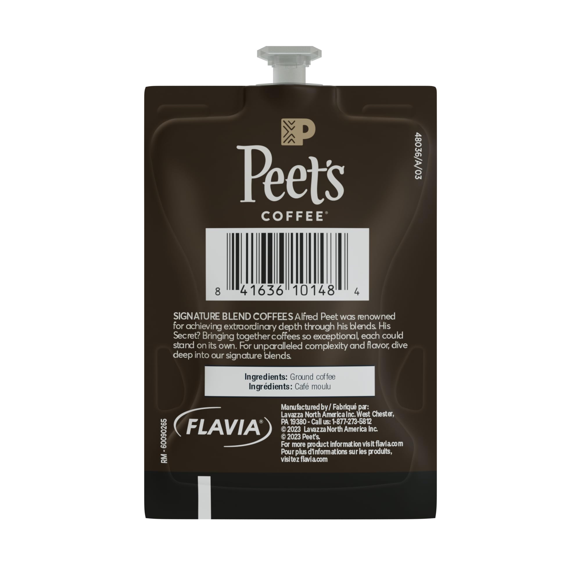 Peet's Coffee & Tea Flavia Ground Coffee Freshpacks - French Roast (0.35 Oz, 76/Carton) | Premium Office & Home Brewing Coffee Pods for Single-Serve Machines