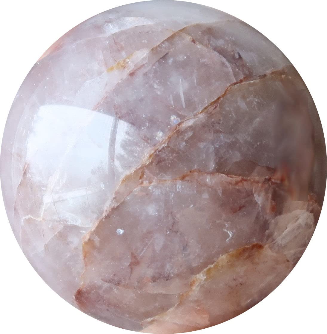 Lavender Quartz Sphere - Satin Crystals Rosy Hematoid Crystal Ball 1.75-2.0 Inches - Healing Stone for Meditation, Reiki & Home Decor