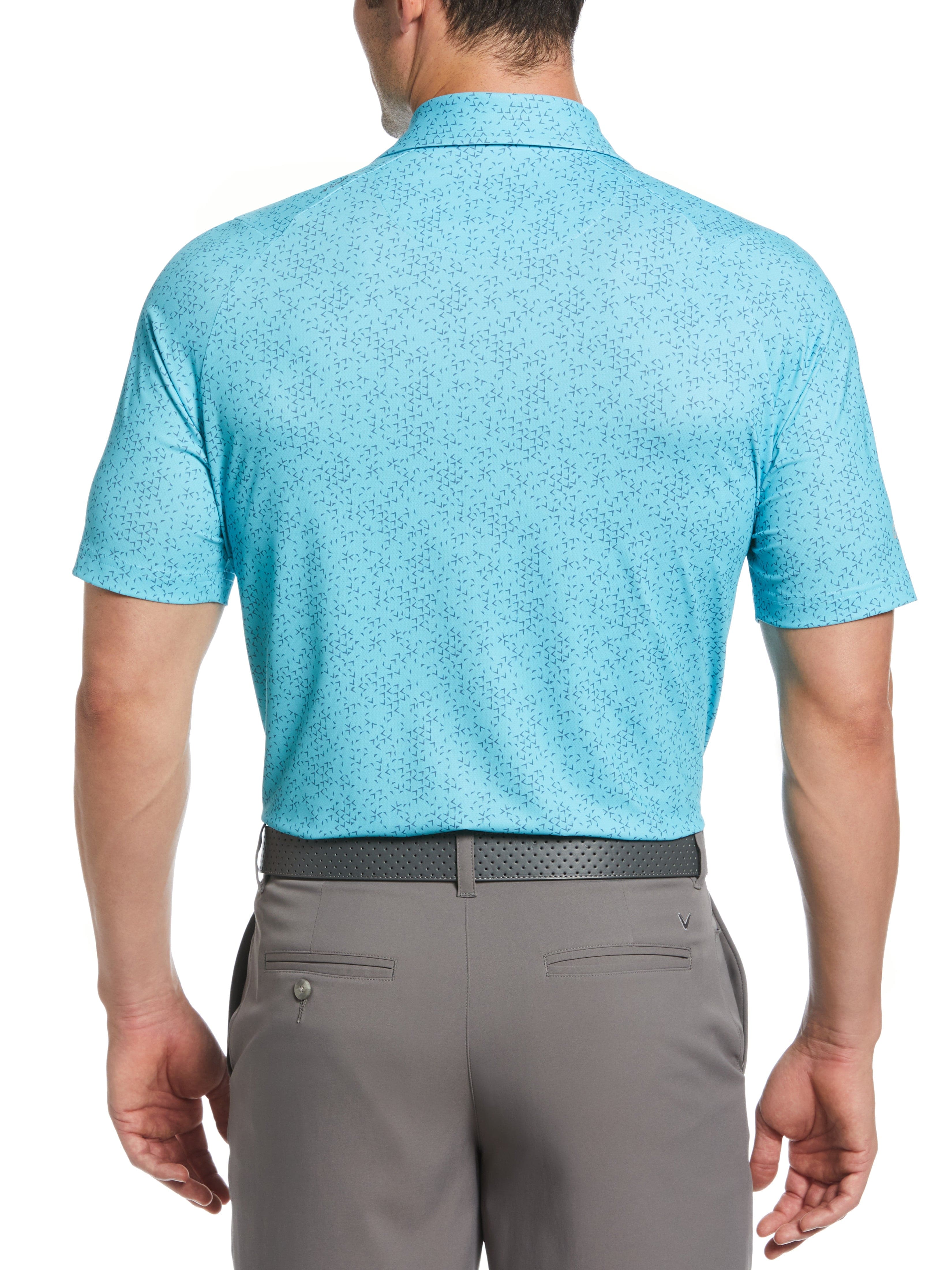 Men's Chevron Print Golf Polo Shirt - Breathable & Moisture-Wicking Performance Wear for Golf, Casual & Business Casual Outfits