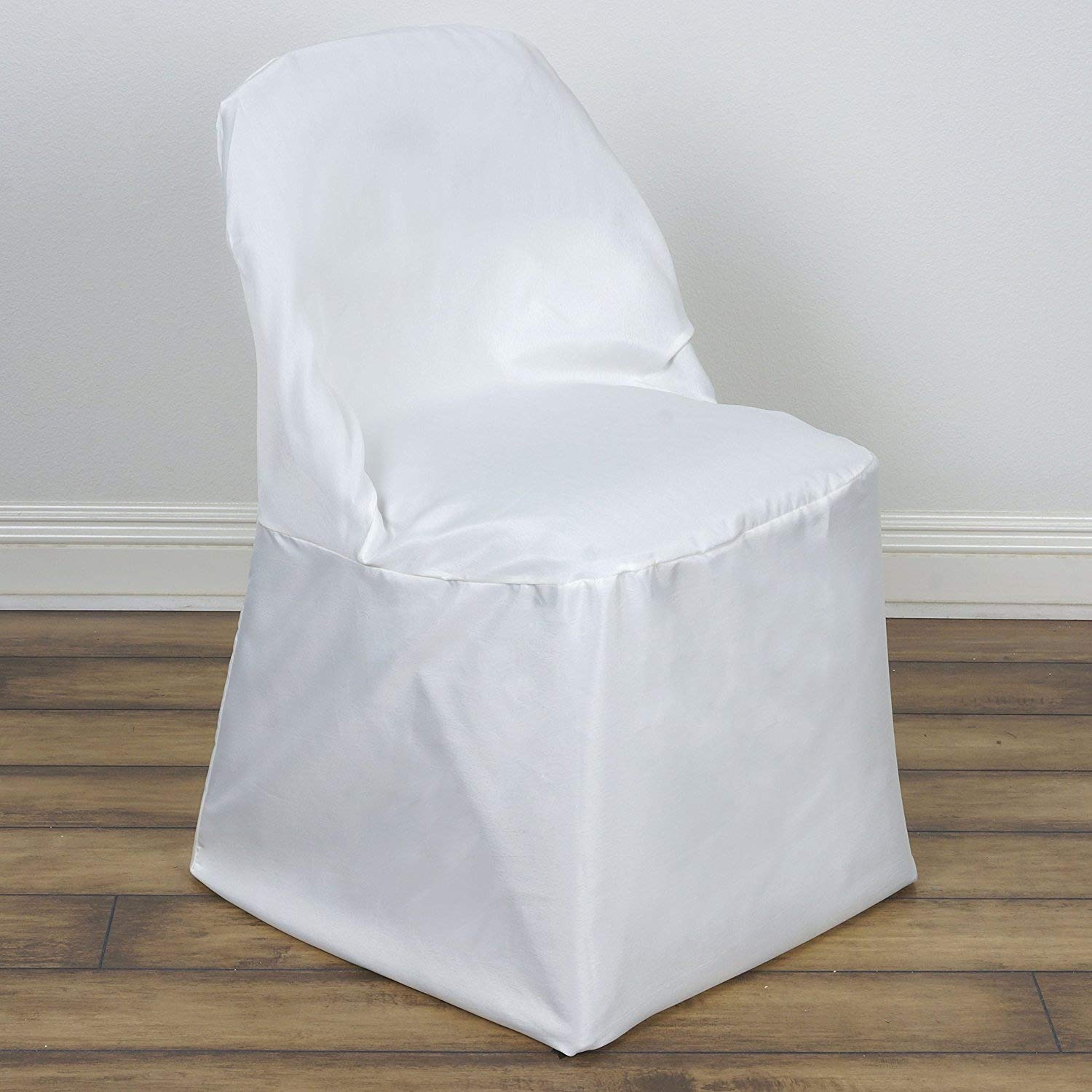 50 Pack Ivory Round Polyester Chair Covers - Washable Folding Seat Covers for Wedding, Party, Banquet & Dining Decorations - Perfect for Reception, Ceremony & Event Decor