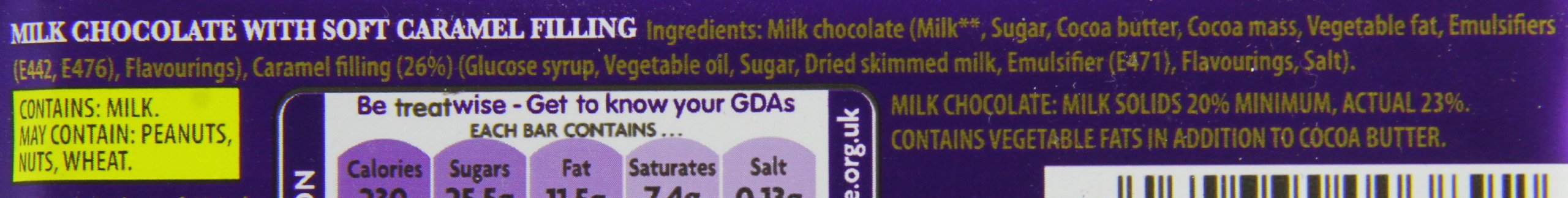 Cadbury Dairy Milk Caramello Chocolate Bar 53g (24-Pack) - Bulk Chocolate for Parties, Gifts & Snacking