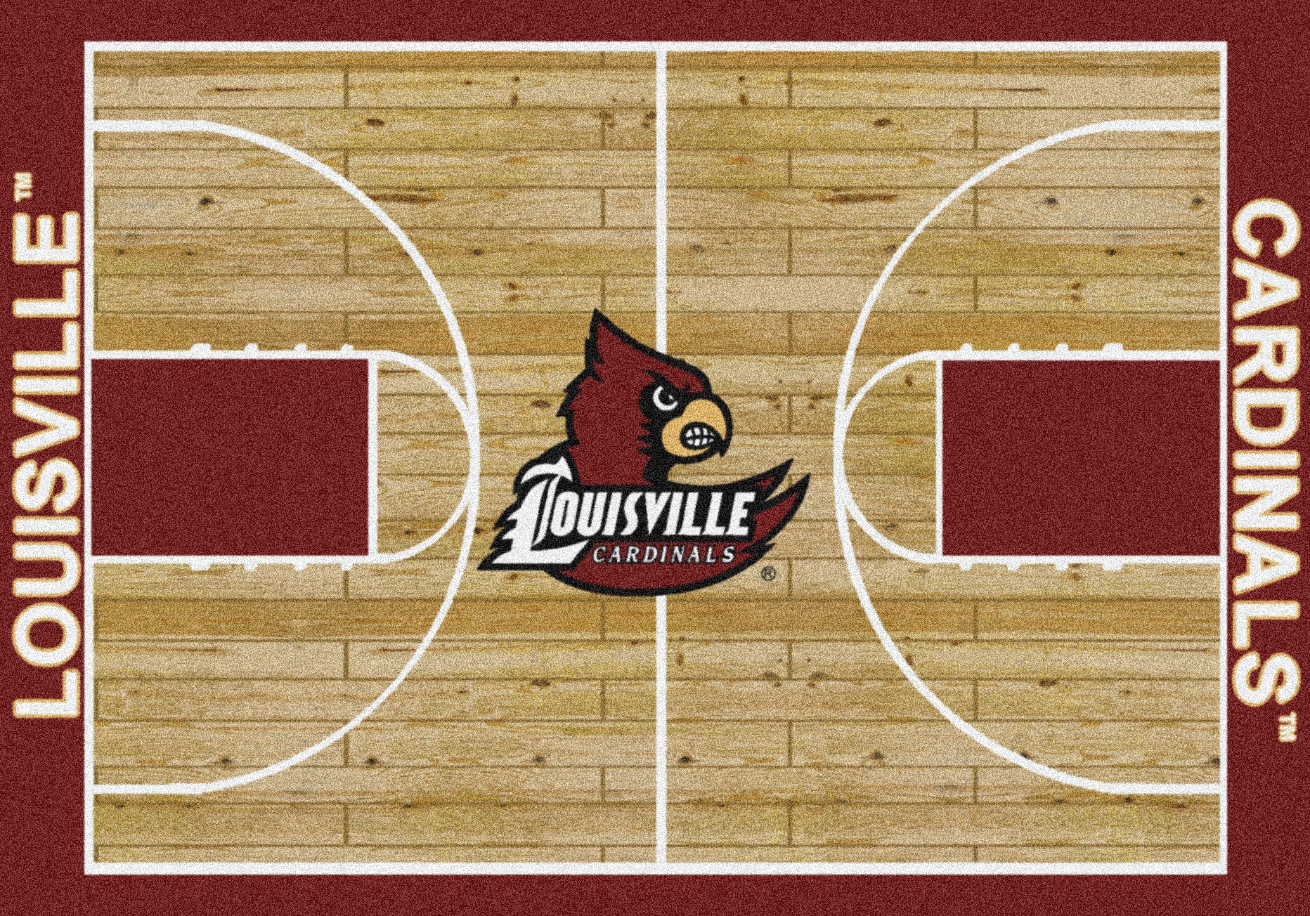 Louisville Cardinals NCAA College Team Floor Mats - Non-Slip Home Court Area Rugs for Living Room, Bedroom, Game Room & Fan Cave Decor