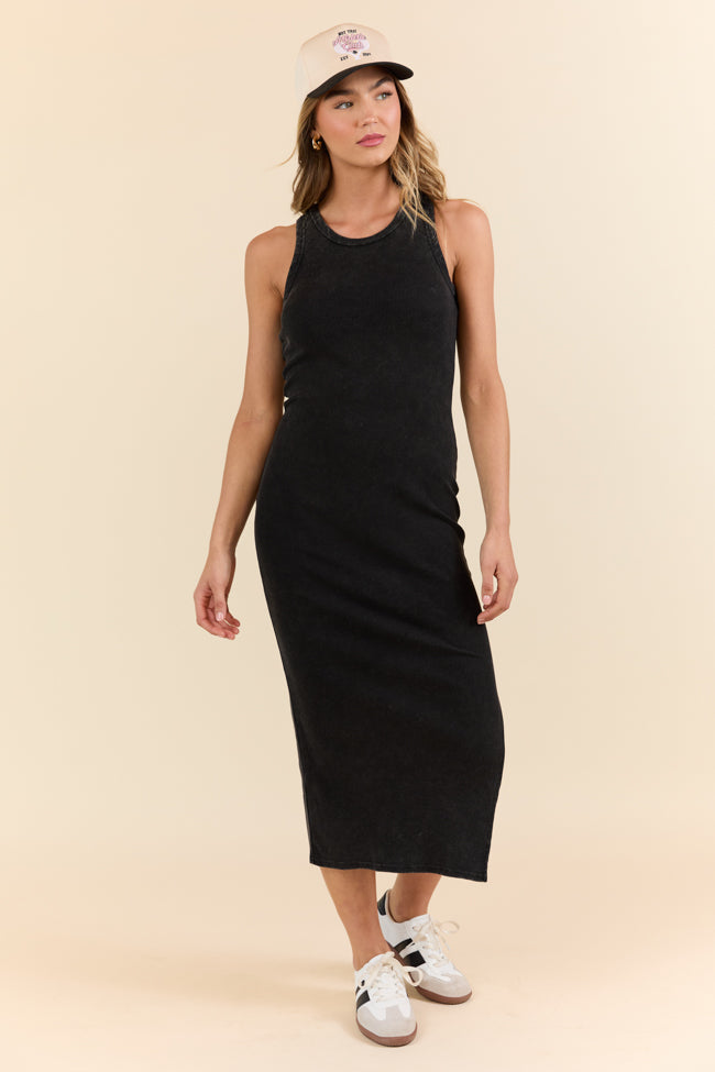 The Way It Is Black Knit Midi Dress - Elegant Stretchy Bodycon Dress for Women | Perfect for Office, Date Night & Special Occasions