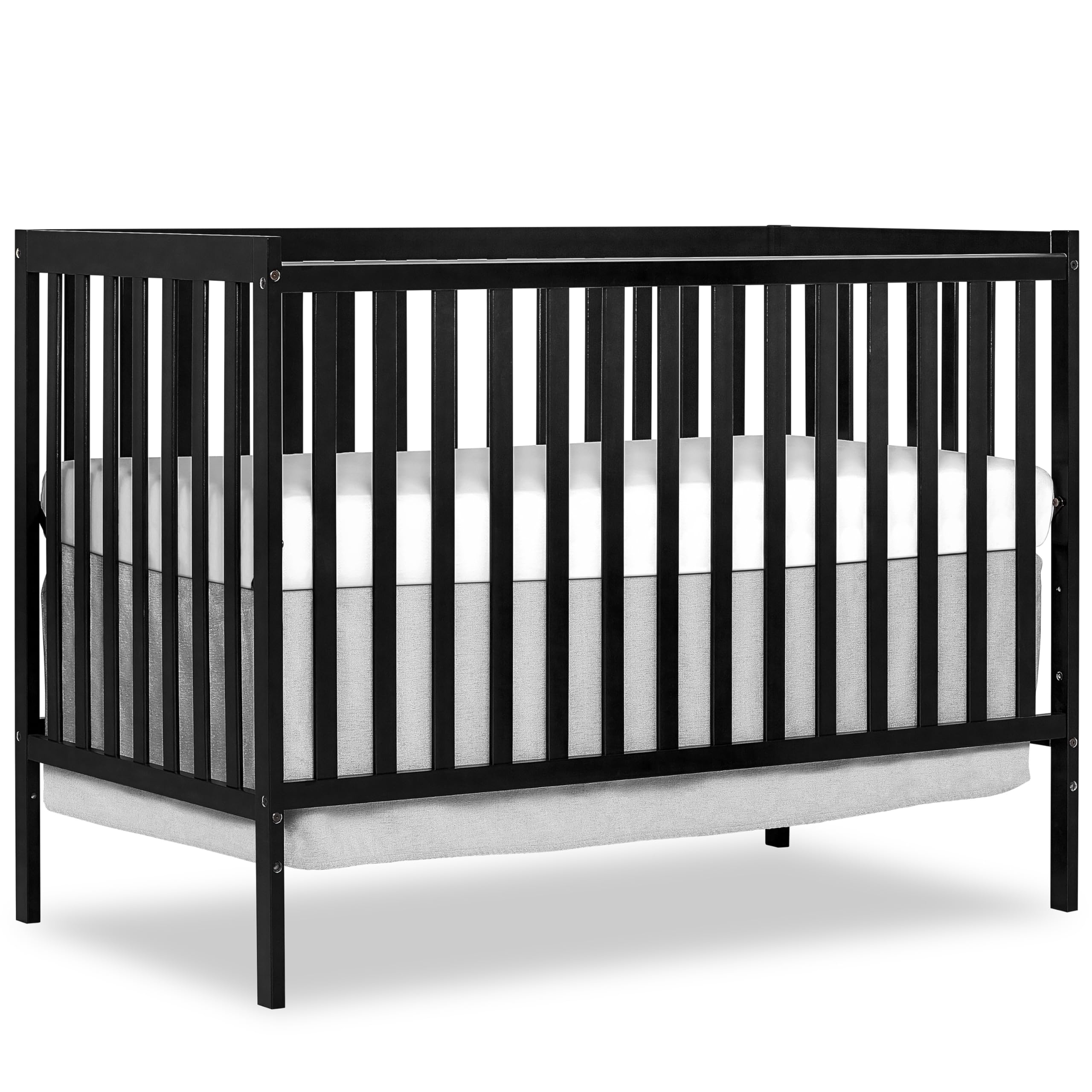 Dream On Me Synergy 5-in-1 Convertible Crib - Black | JPMA & Greenguard Gold Certified | Solid Reclaimed New Zealand Pine Wood | 3 Adjustable Mattress Heights | Nursery & Toddler Bedroom Essential