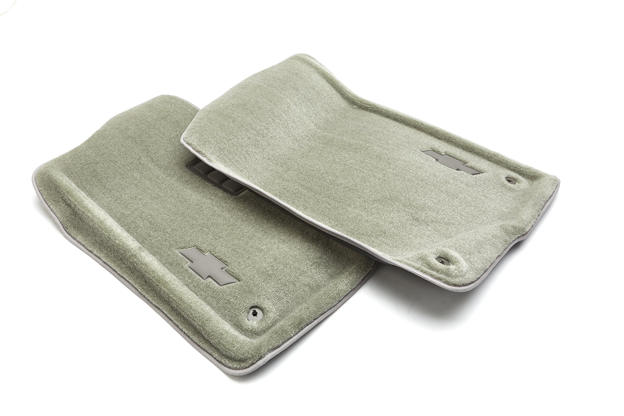 General Motors Accessories 17800402 Titanium Front Carpeted Floor Mats with Bowtie Logo - Premium Car Floor Protection for Chevy, GMC, Cadillac & Buick Vehicles