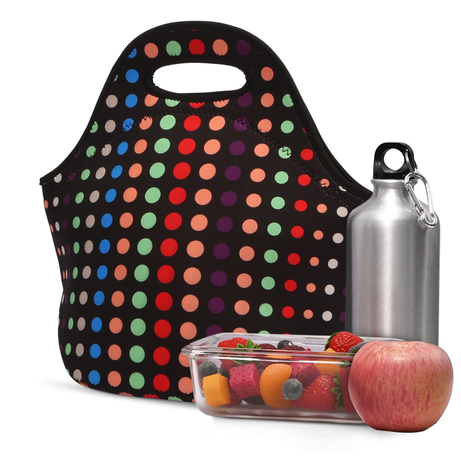 Insulated Neoprene Lunch Bag - Thick & Waterproof Zipper Cooler Tote for Food Storage - Perfect for Work, School, Picnics, Camping & Outdoor Activities