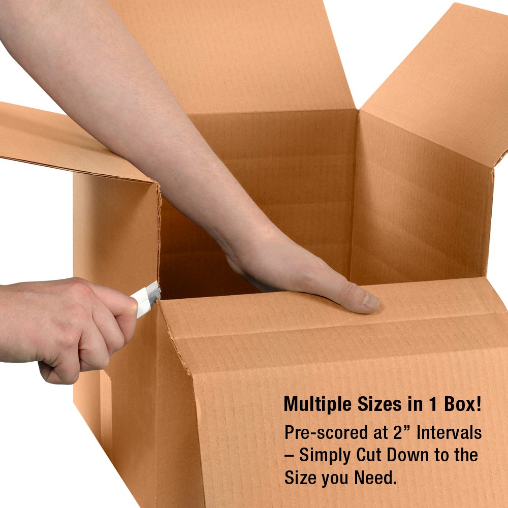 10 Pack Heavy-Duty Corrugated Moving Boxes 26x20x20 Inches - Multi-Depth Shipping Boxes for Packing, Storage & Relocation - Sturdy Kraft Cardboard Boxes for Home, Office & Business Use