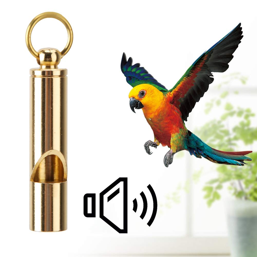 Golden Aluminum Alloy Double Tube Dog & Bird Training Whistle - Adjustable Frequency, Hangable Design for All Dog Breeds & Birds - Perfect for Outdoor Hunting, Pet Training & Bird Calling