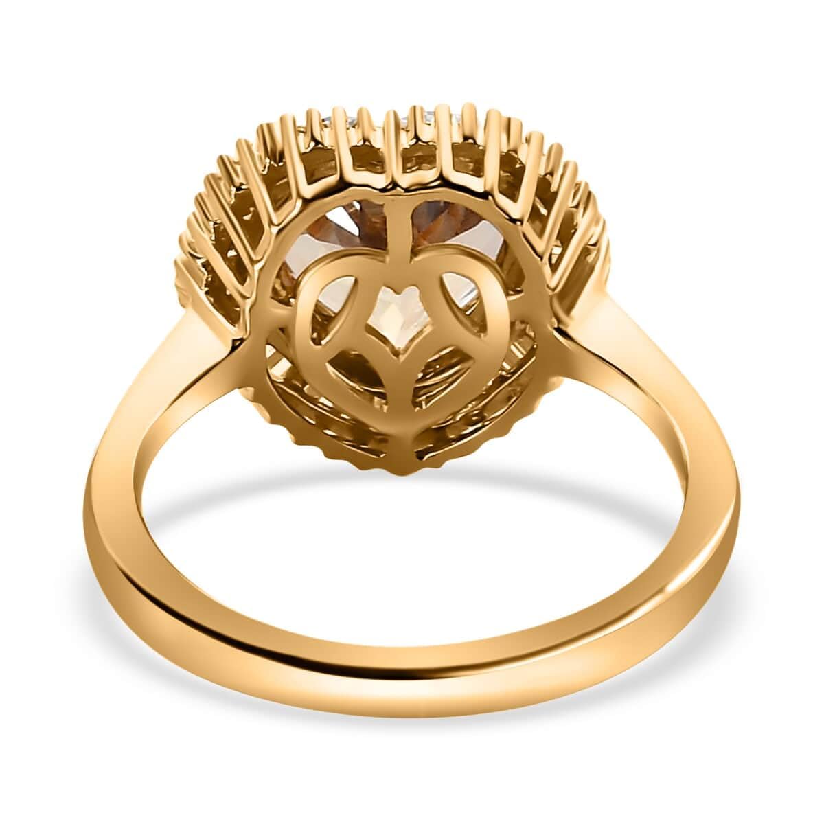 14K Yellow Gold Heart AAA Turquoise Diamond Halo Ring for Women - Size 6, 1.8 Ct G-H I3 | Engagement, Anniversary, Wedding, Promise & Birthday Gift | Perfect for Romantic Occasions & Special Celebrations