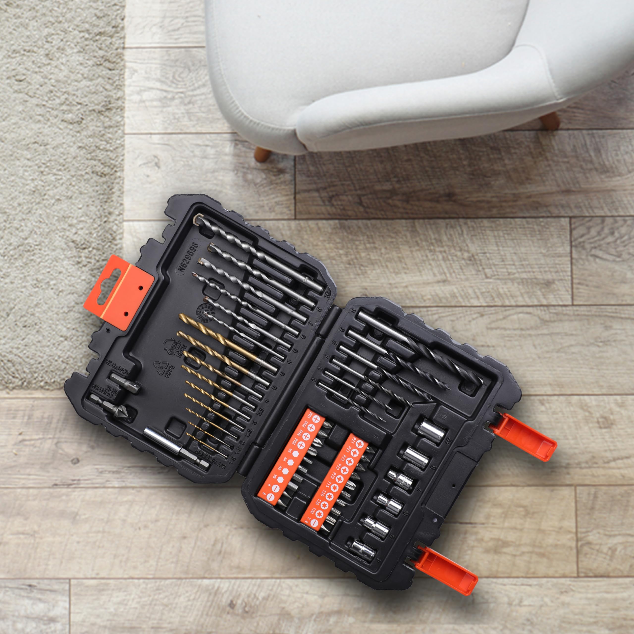 Black + Decker A7188 50-Piece Drill and Screwdriver Bit Set - Premium Steel Construction for Wood, Metal & Plastic - Perfect for DIY Projects, Home Repairs & Professional Use