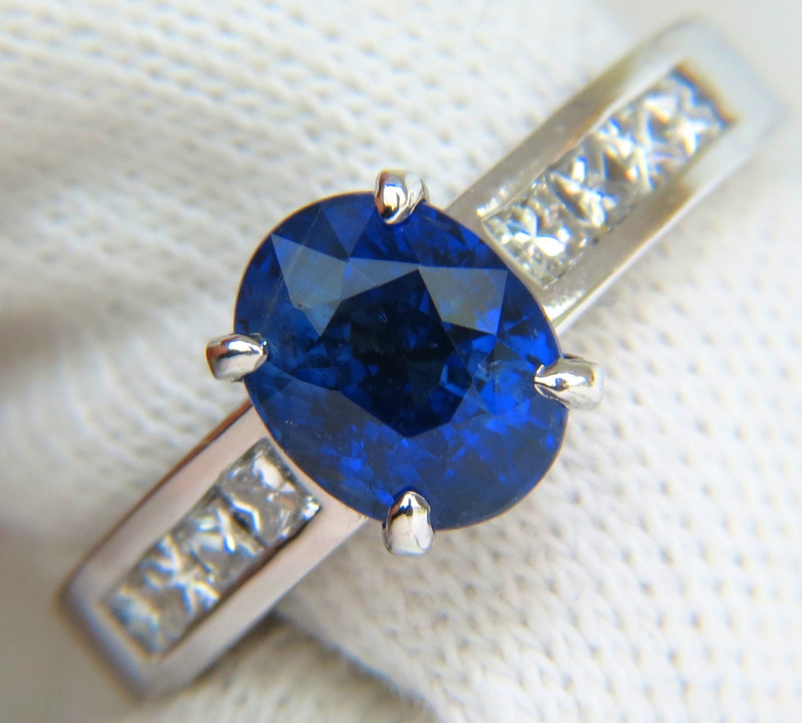 2.97CT GIA Certified Natural Blue Sapphire Diamond Ring in 14K Gold - Unheated & No Heat Treatment - Perfect for Engagement, Wedding & Anniversary Gifts