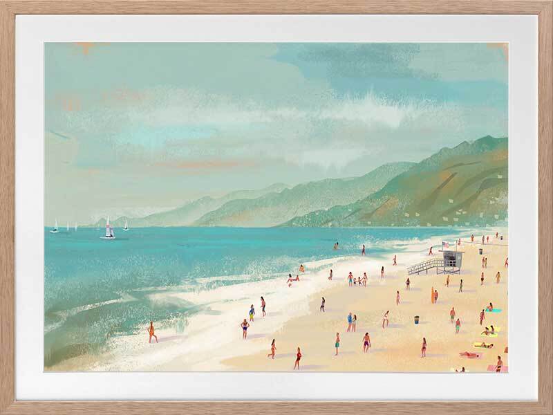 Beach Daze Framed Art Print - Coastal Wall Decor for Living Room, Bedroom & Office - Perfect for Beach House, Vacation Home & Seaside Decor