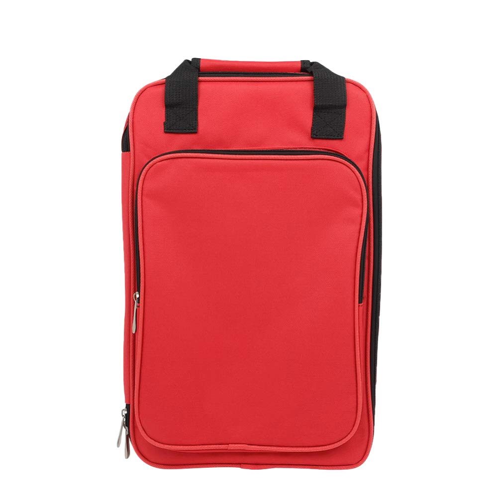 SUPVOX Waterproof Drumstick Bag Case - Portable Drum Stick Holder Backpack with Pockets for Drum Accessories, Travel & Outdoor Use (Red) - Perfect for Drummers, Band Practice, Concerts & Music Lessons
