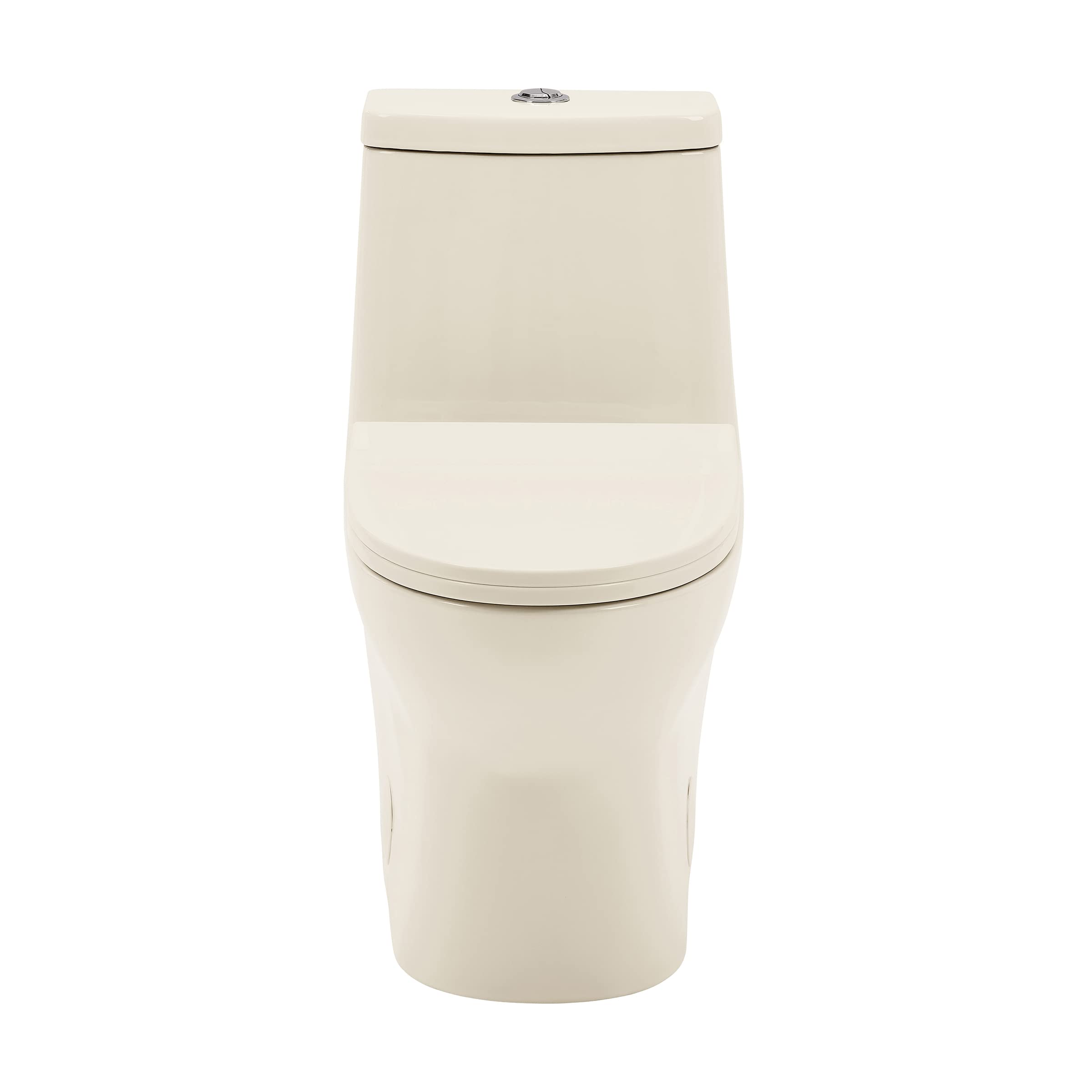 Swiss Madison Ivy One Piece Toilet with Dual Vortex Flush 1.1/1.6 GPF - Water Efficient Bathroom Toilet in Bisque for Modern Homes & Commercial Spaces
