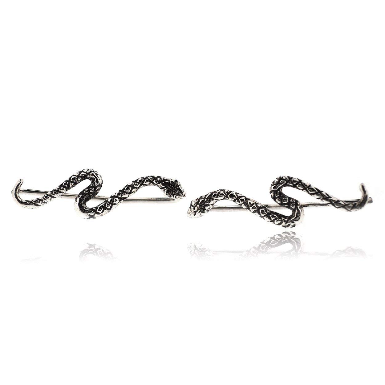 Sovats Snake Earrings for Women - 925 Sterling Silver Rhodium Plated Hypoallergenic Climber Earrings | Trendy Nickel-Free Jewelry Gift for Her | Perfect for Parties, Dating & Everyday Wear