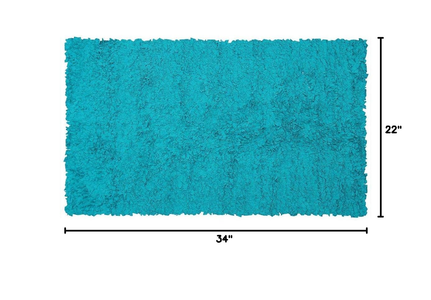 Premium Shaggy Teal Area Rug 22