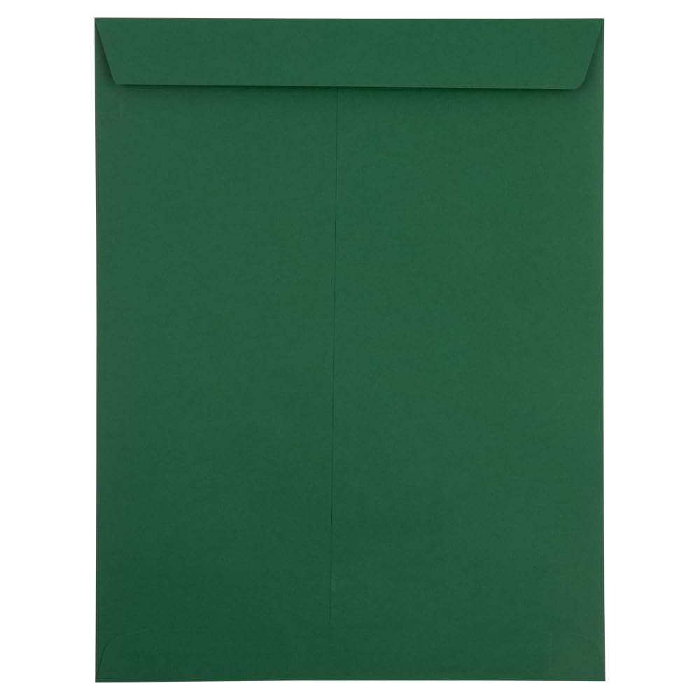 JAM PAPER 10 x 13 Inch Open End Catalog Premium Envelopes - Dark Green - Bulk 250/Box - Perfect for Business Mailings, Invoices, and Marketing Materials