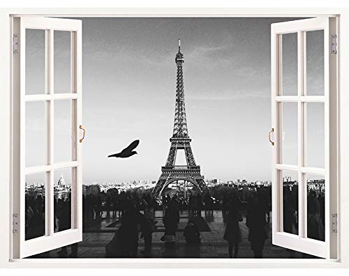 3D Removable Vinyl Wall Decals Stickers - Peel & Stick Cityscape Wallpaper for Home Decor (85x105cm) - Easy to Apply DIY Wall Art for Living Room, Bedroom & Nursery