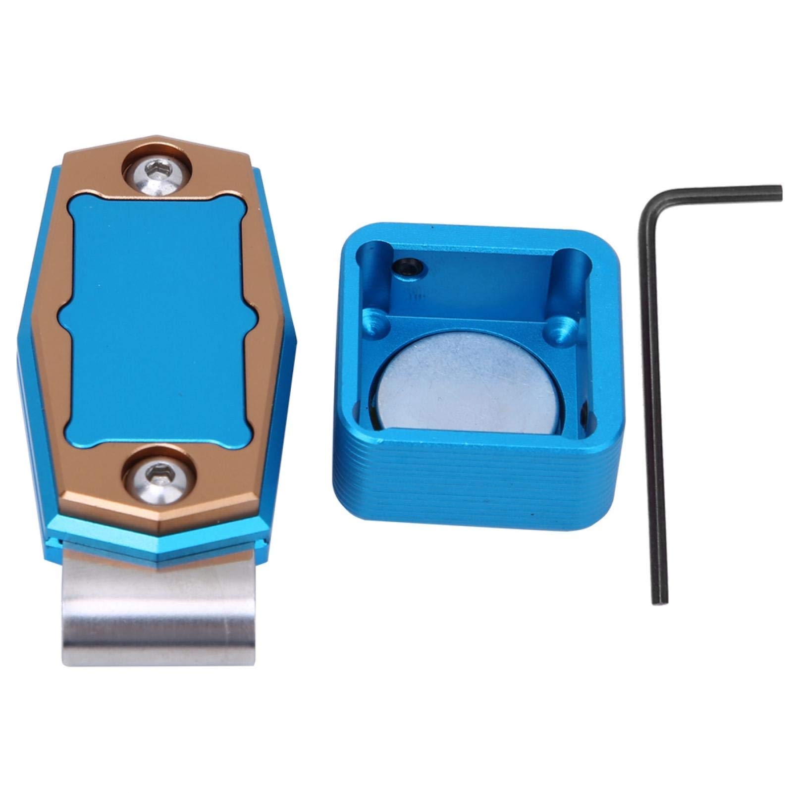 Alvinlite Magnetic Billiard Chalk Holder - Universal Portable Pool Chalk Carrier with Clip, Protective Case & Aluminum Alloy Design - Pocket Snooker Chalk Box for Pool, Snooker & Billiards Players (Blue)