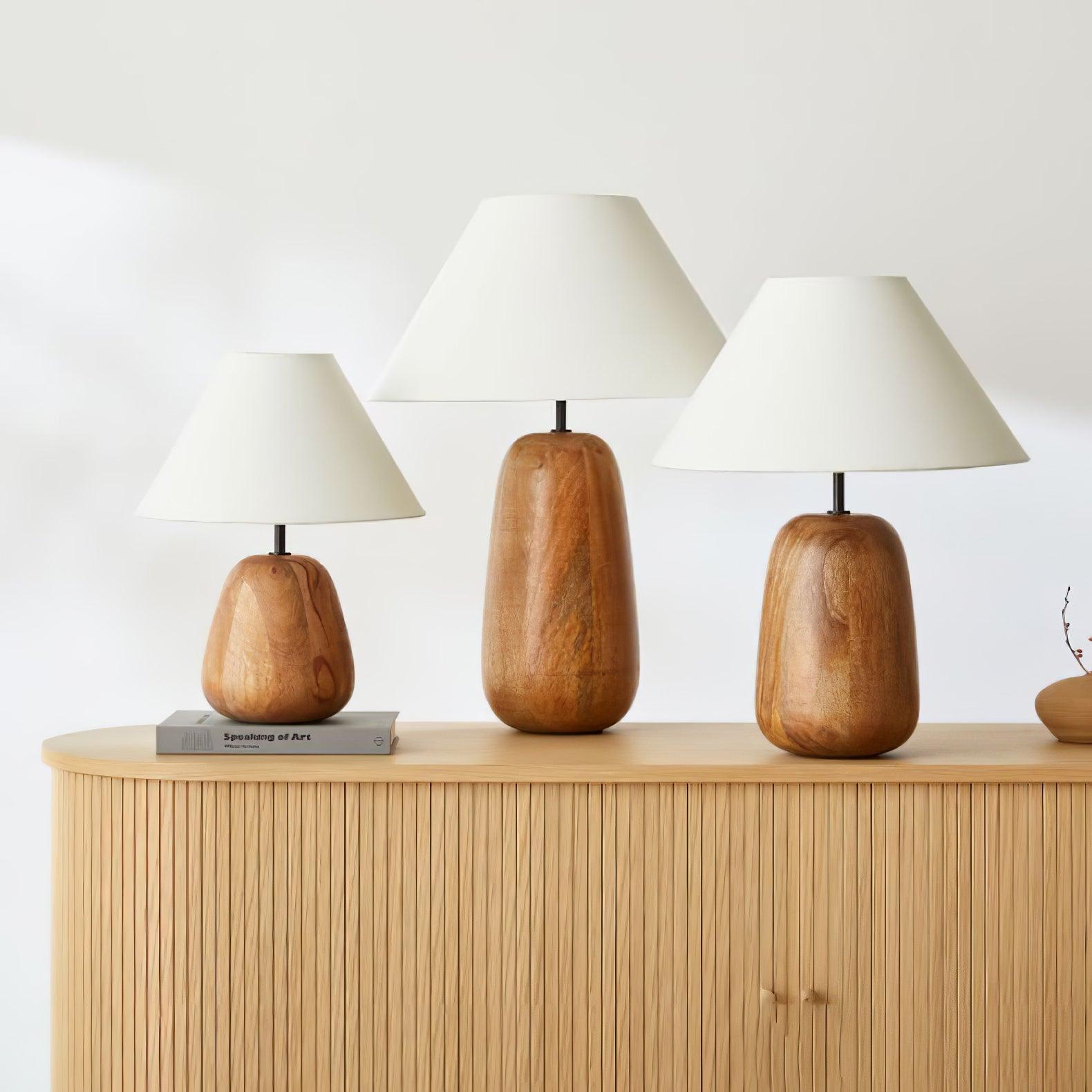 Stylish Irving Wood Table Lamp - Modern Home & Office Decor Lighting for Bedroom, Living Room, and Study - Warm Ambient Light for Reading & Relaxation
