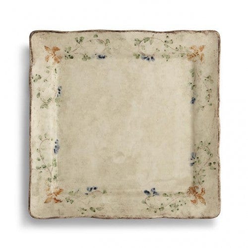 Arte Italica Medici Square Charger Plate - Elegant Italian Ceramic Dinnerware for Formal Dining & Special Occasions