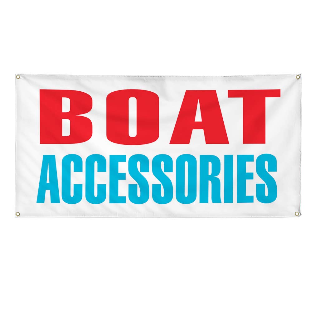 Durable Vinyl Banner 48x96 Inches - Weatherproof Boat Accessories, Business & Industrial Yard Signs with 8 Grommets (Red/Blue) - Perfect for Outdoor Advertising, Events & Marine Use