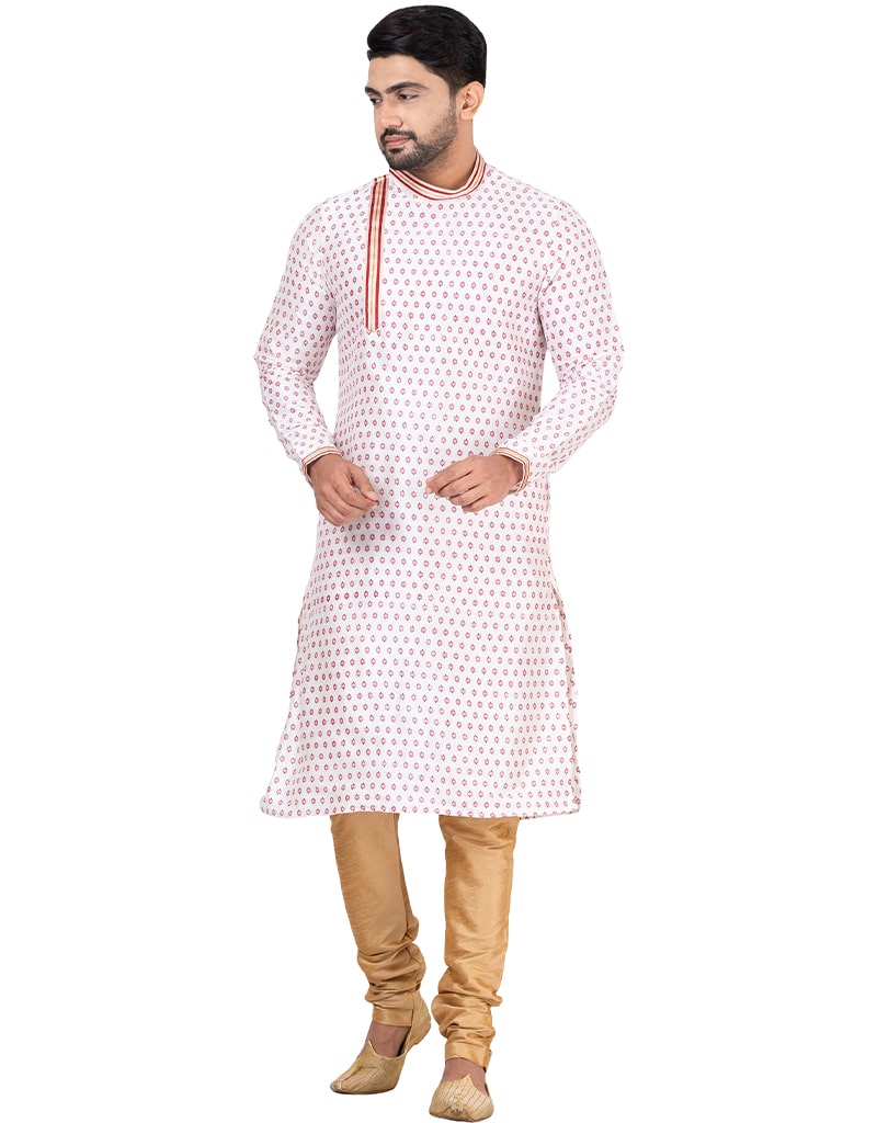 Premium CREAM Kurta DUPION SILK Churidar Set - Elegant Indian Traditional Outfit for Women | Perfect for Festivals, Weddings & Special Occasions