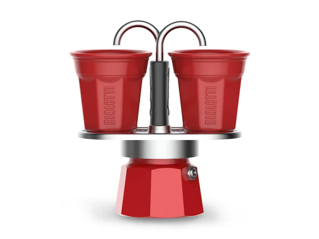 Bialetti 2-Cup Mini Express RED Stovetop Espresso Maker - Perfect for Home, Office & Travel Coffee Brewing