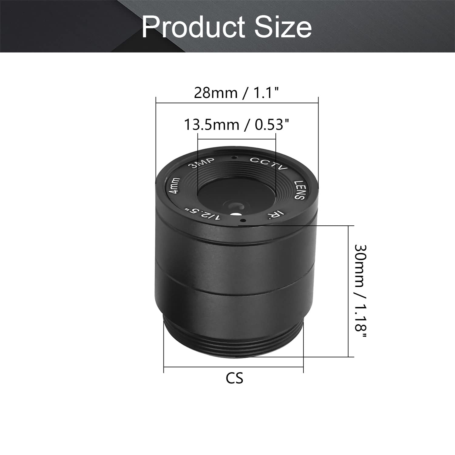 Othmro 2Pcs 4mm CCTV Camera Lens 3MP F1.4 Security WiFi Lens, 1/2.5 Inch Wide Angle CS Mount for IP Camera - Perfect for Home Surveillance, Business Security & Panoramic Monitoring