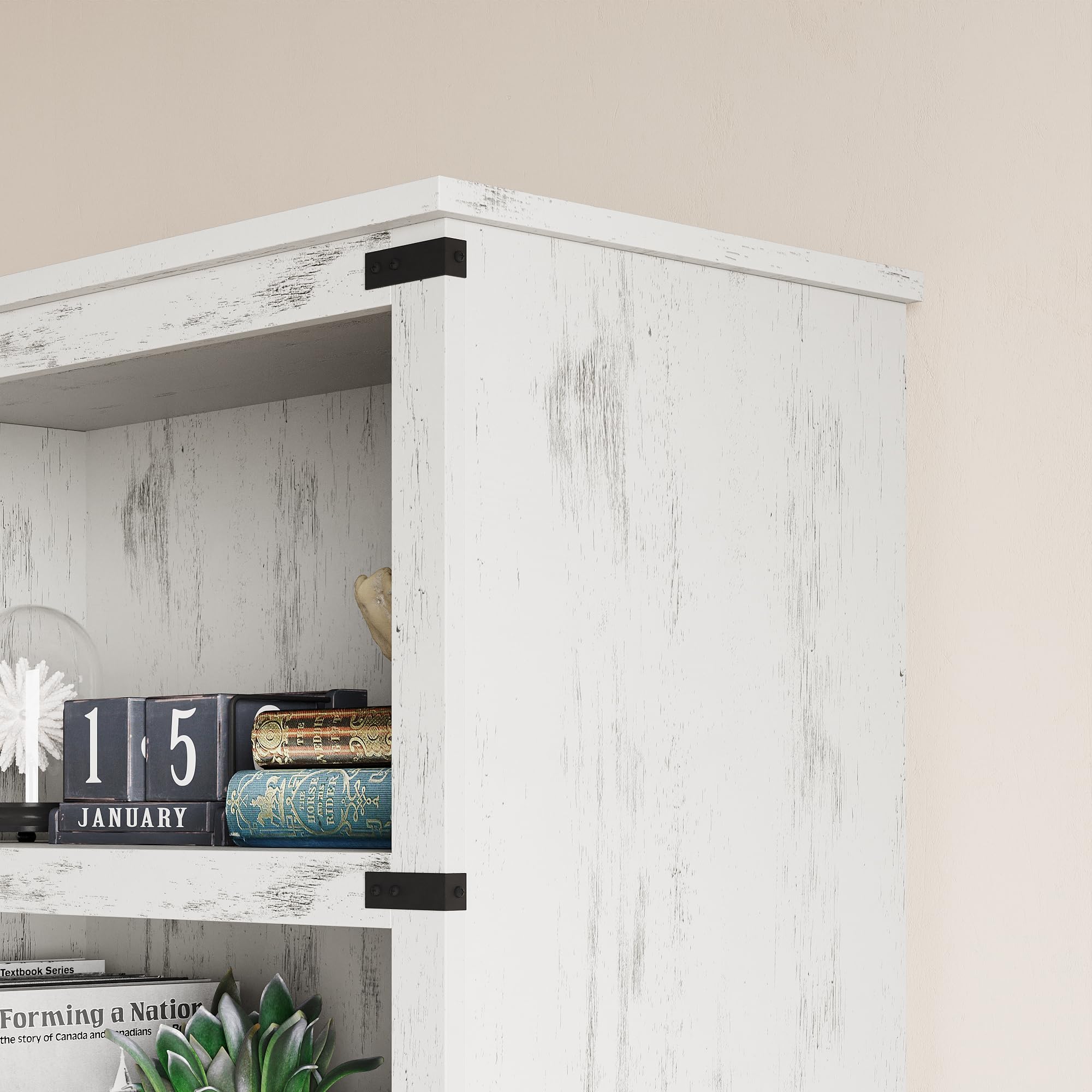GARVEE 3-Tier Wooden Bookshelf - Farmhouse Style Open Storage Bookcase with 43.3