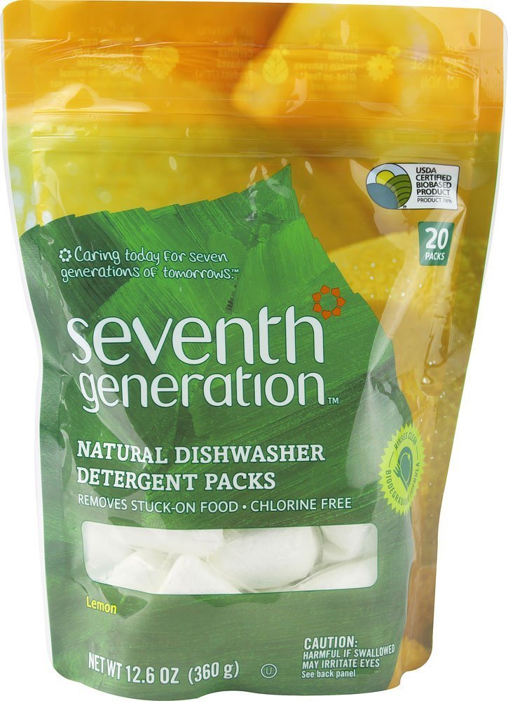 Seventh Generation Auto Dish Pacs Lemon Scent - 12 Count | Eco-Friendly Dishwasher Detergent Pods for Sparkling Clean Dishes | Perfect for Daily Use & Large Families