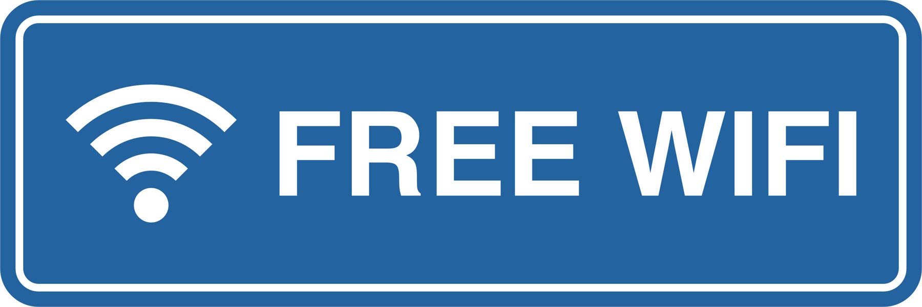 ByLITA Standard Free WiFi Sign (Blue) - Medium Size for Cafes, Restaurants & Offices | Durable & Stylish WiFi Signage