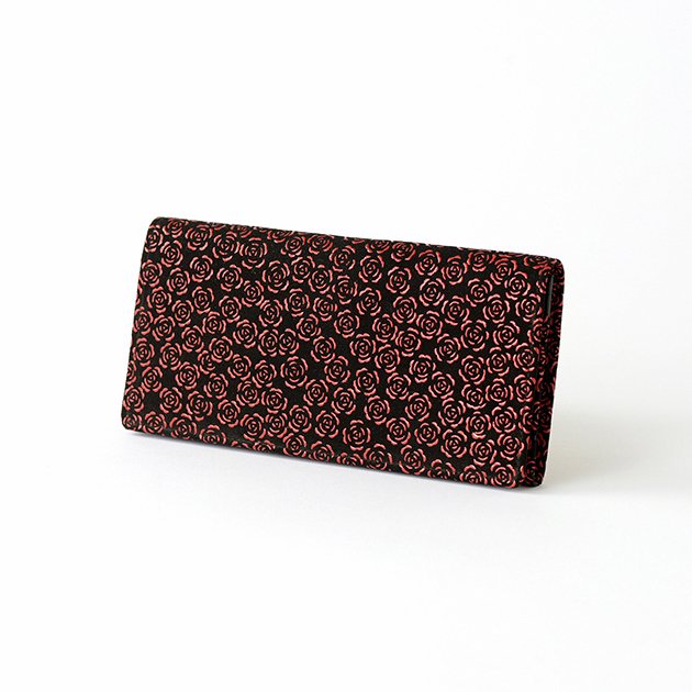 Premium Japanese Deerskin Leather Long Wallet with Urushi Lacquer - Rose & Gray Black | Handcrafted in Japan | Elegant & Durable for Everyday Use, Travel & Gifts