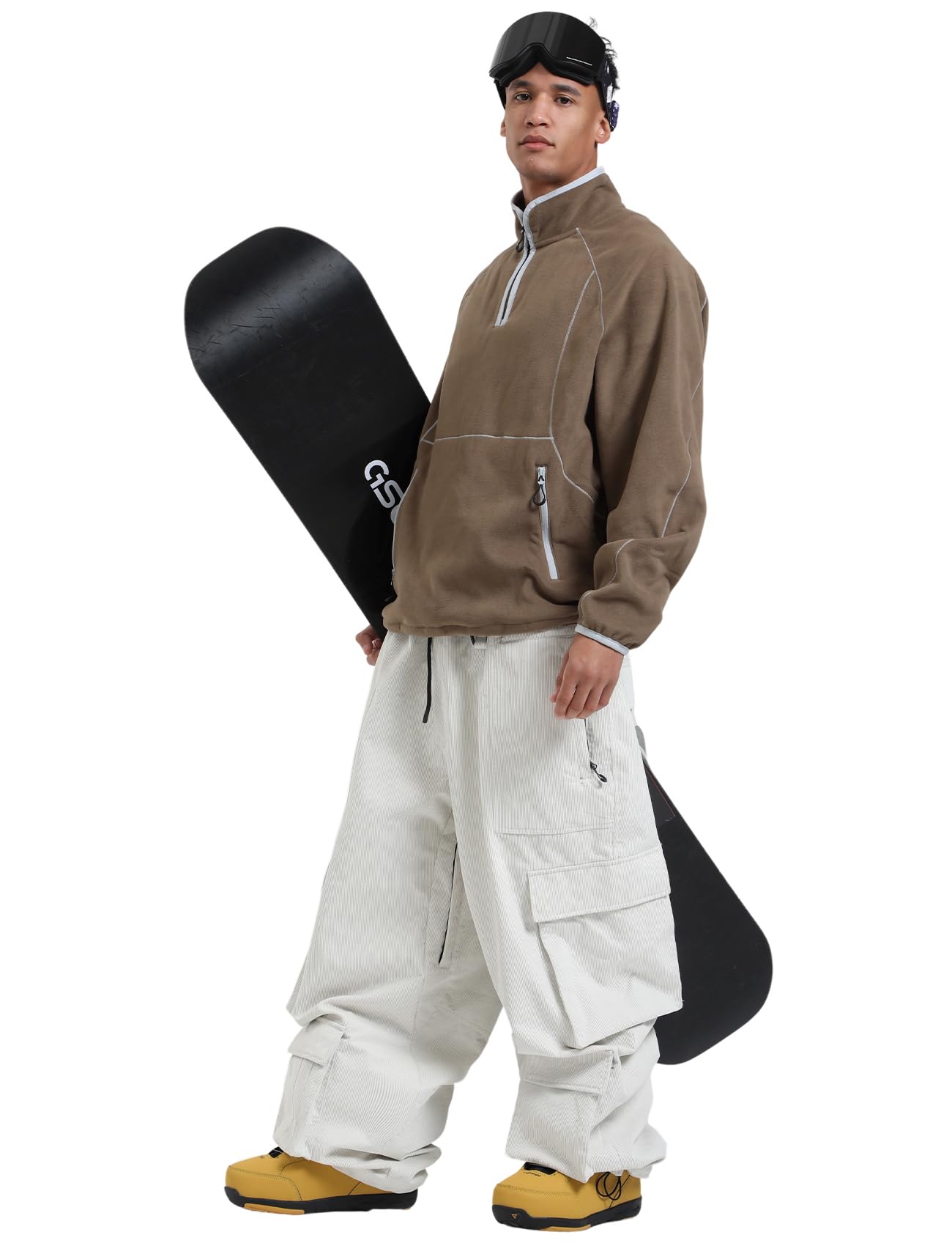 GSOU SNOW Men's & Women's Baggy Snowboard Pants - Waterproof Cargo Ski Pants with Multiple Pockets, Loose Fit Winter Sports Pants for Snowboarding, Skiing & Casual Outdoor Activities
