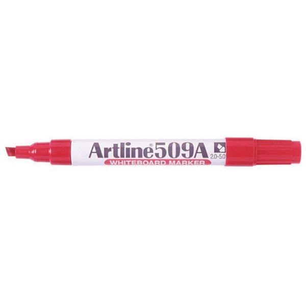 Artline 509A Whiteboard Marker Set - 12 Pack with 5mm Chisel Tip, Vibrant Red Ink for Smooth Writing | Ideal for Office Meetings, Classroom Teaching & Home Organization