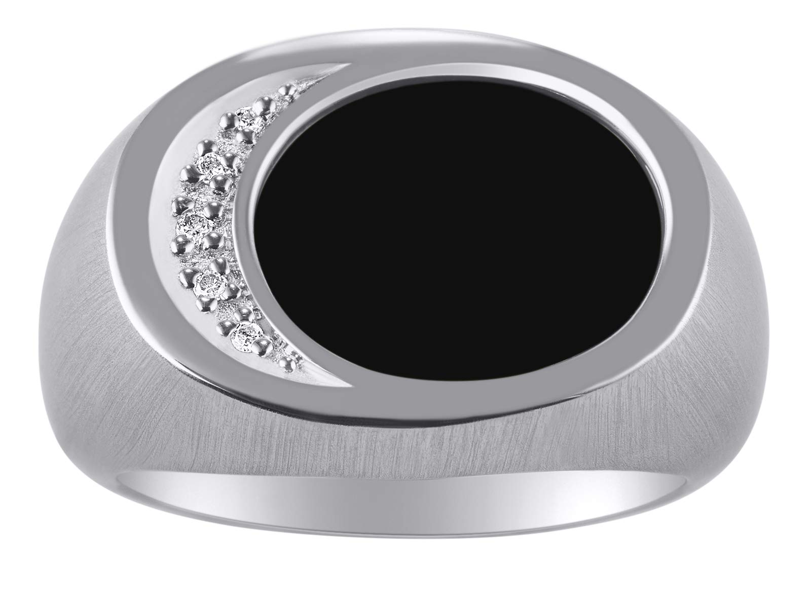 Rylos Men's Sterling Silver Rings with Genuine Black Onyx, Lapis Lazuli, Tiger Eye or Mosaic Opal & Diamonds - Sizes 8-13 - Elegant Designer Jewelry for Gifts, Weddings & Everyday Wear