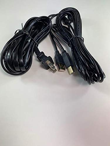 UL Listed OMNIHIL 10FT AC Power Cord with 15FT USB-B Cable for Canon PIXMA TS8320 Printer - Perfect for Home Office Printing & Document Scanning