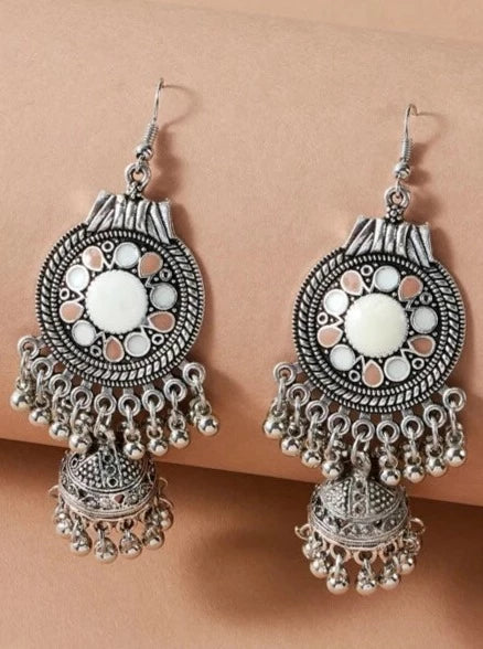 Vintage Afghan Ethnic Bell Tassel Drop Earrings - Handmade Tribal Jewelry for Women (E876) | Perfect for Boho, Festival, and Ethnic Fashion Outfits