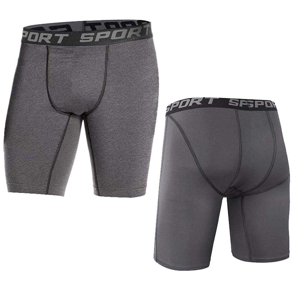Men's Athletic Compression Shorts 3 Pack - Running, Workout & Sports Shorts for Gym, Cycling & Training - Moisture Wicking & Breathable Design