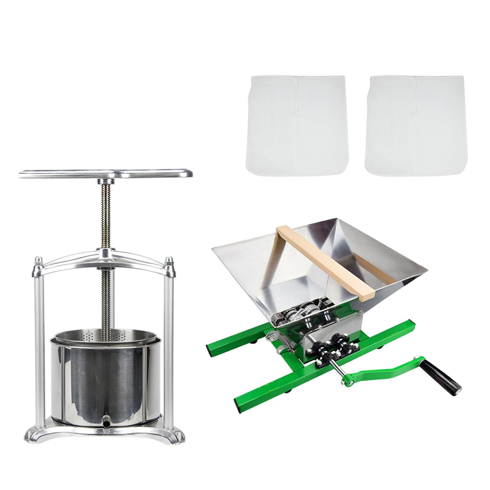 100% Natural Fruit Wine Press and Crusher with Filter Bag - Apple, Carrot, Orange, Berry & Vegetable Juicer for Homemade Juice, Cheese, Tincture & Herbal Press - Perfect for Home Brewing, Winemaking & Healthy Juicing