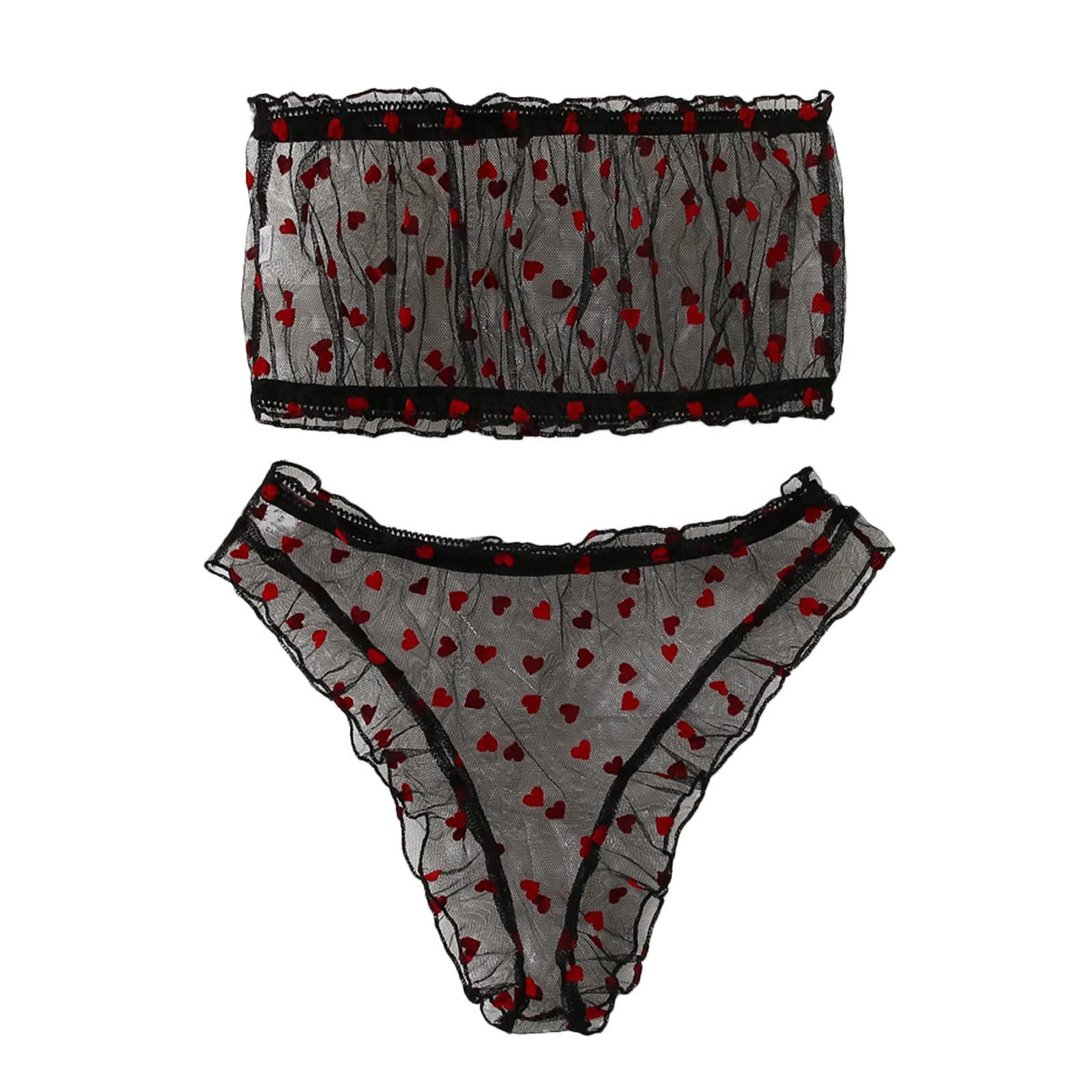 **Sexy Lace Lingerie Set for Women - Bra & Panty Babydoll Pajamas, Sleepwear & Underwear with Silk Ties - Perfect for Romantic Nights & Special Occasions**