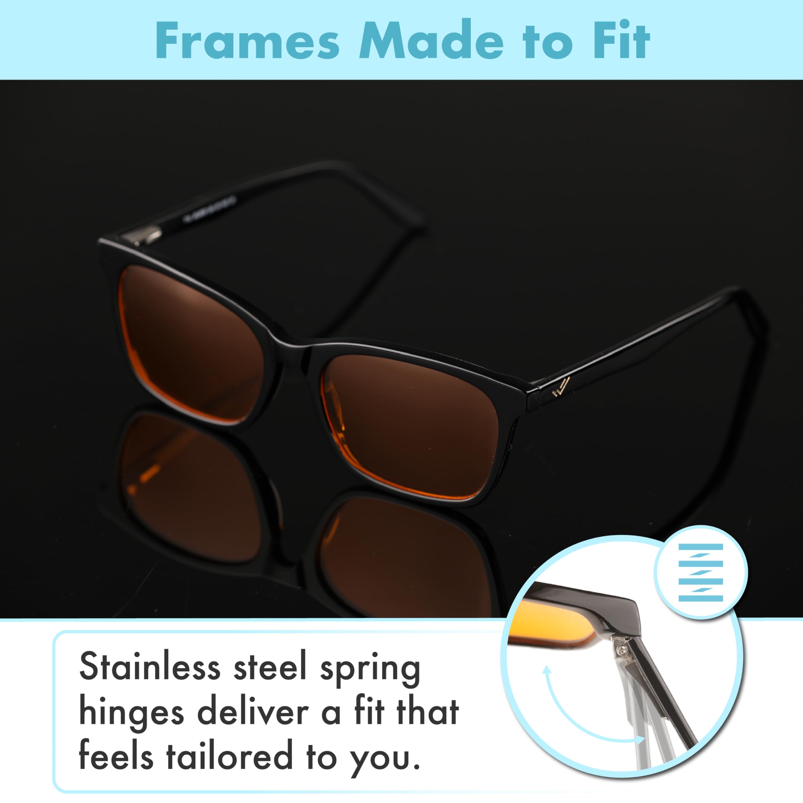 XL Orange Blue Light Blocking Glasses for Better Sleep & Eye Strain Relief - Premium 99.5% Acetate Computer & Gaming Glasses for Men with Amber Tint - Reduce Migraine & Digital Eye Fatigue - Ideal for Nighttime Use, Screen Time, Gaming & TV Watching