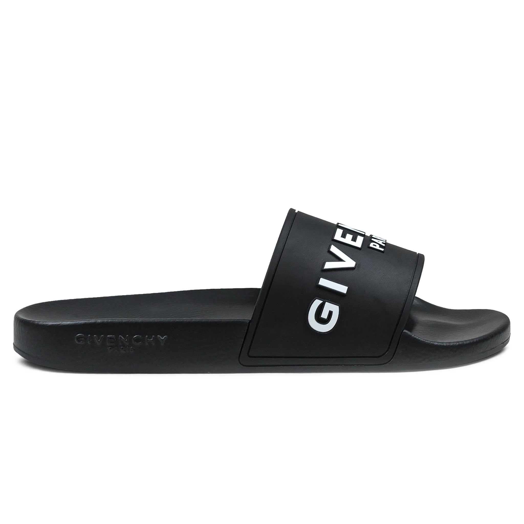 Givenchy Paris 3D Black Pool Slides for Men & Women - Luxury Comfortable Summer Sandals for Beach, Poolside & Vacation Wear