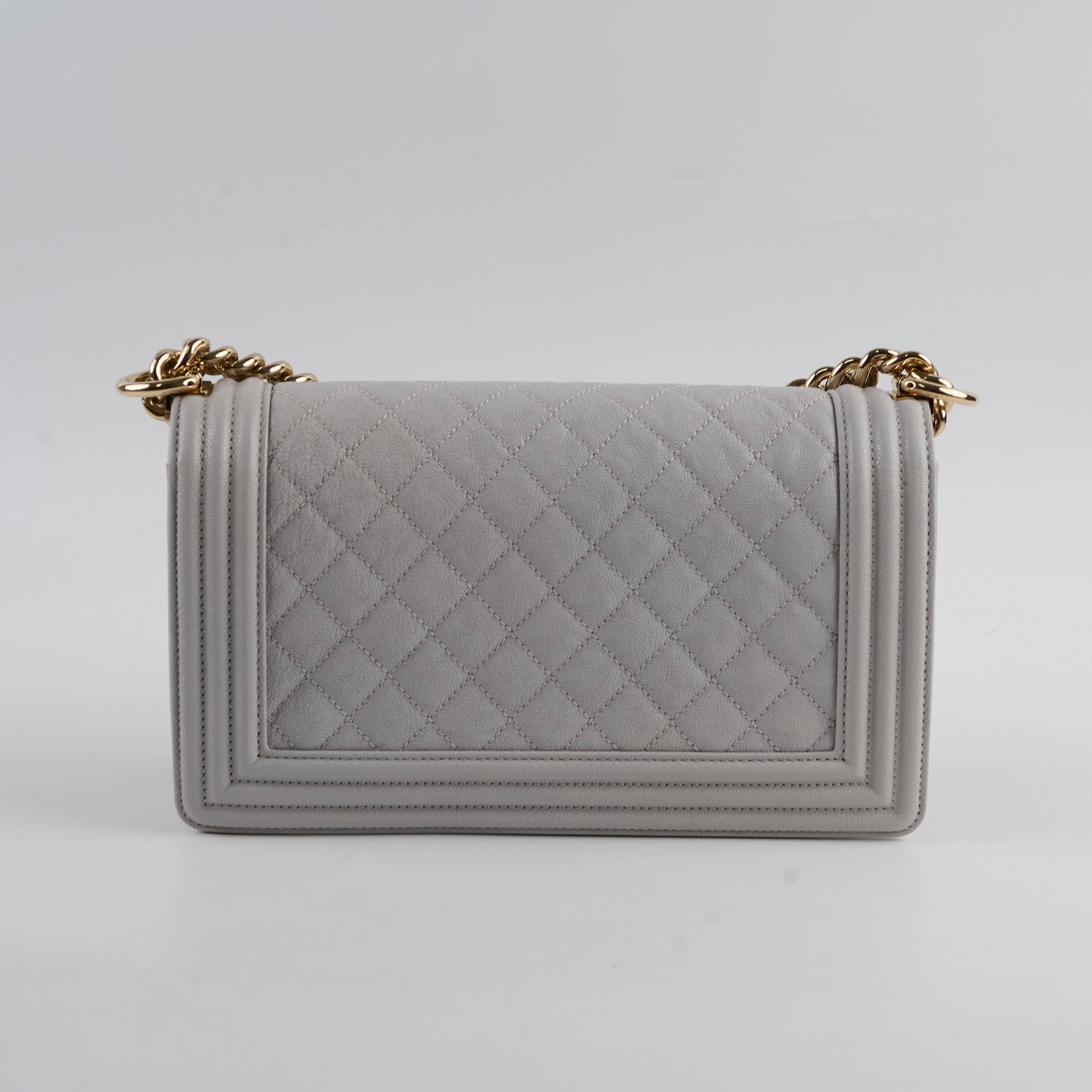 Chanel Boy Bag Old Medium Grey Caviar Leather Crossbody Bag - Luxury Designer Handbag for Women, Perfect for Parties, Dating & Daily Use