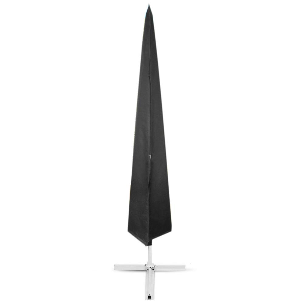 HERCHR Waterproof Patio Umbrella Cover - Heavy Duty Cantilever Parasol Cover for Outdoor Use, Dustproof & UV Resistant, Fits Large Umbrellas (Black) - Perfect for Backyard, Garden, Poolside & Patio Furniture Protection