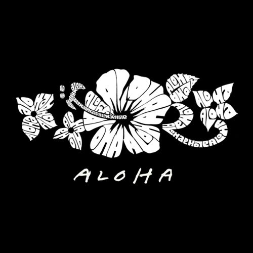 LA POP ART Men's Word Art T-Shirt - Aloha Hawaiian Graphic Tee for Casual Wear & Beach Vacation | Trendy Streetwear Shirt for Men