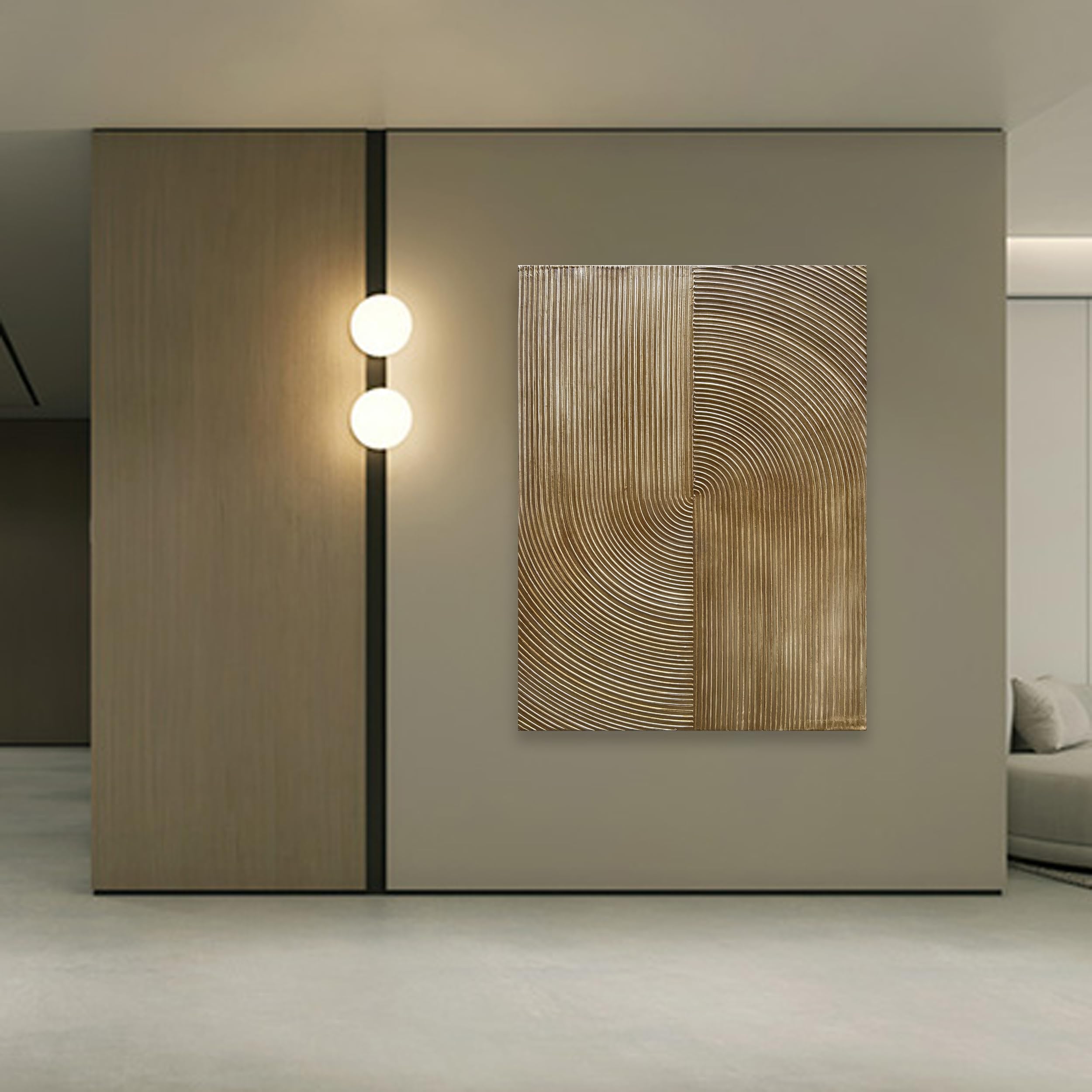 NANKAI 40x28 Inch Contemporary Minimalist Gold Texture Abstract Oil Painting - Modern Wall Art for Home, Office & Living Room Decor